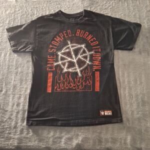WWE Seth Rollins T-Shirt "I Burned It Down" Medium Double Sided Wrestling Black